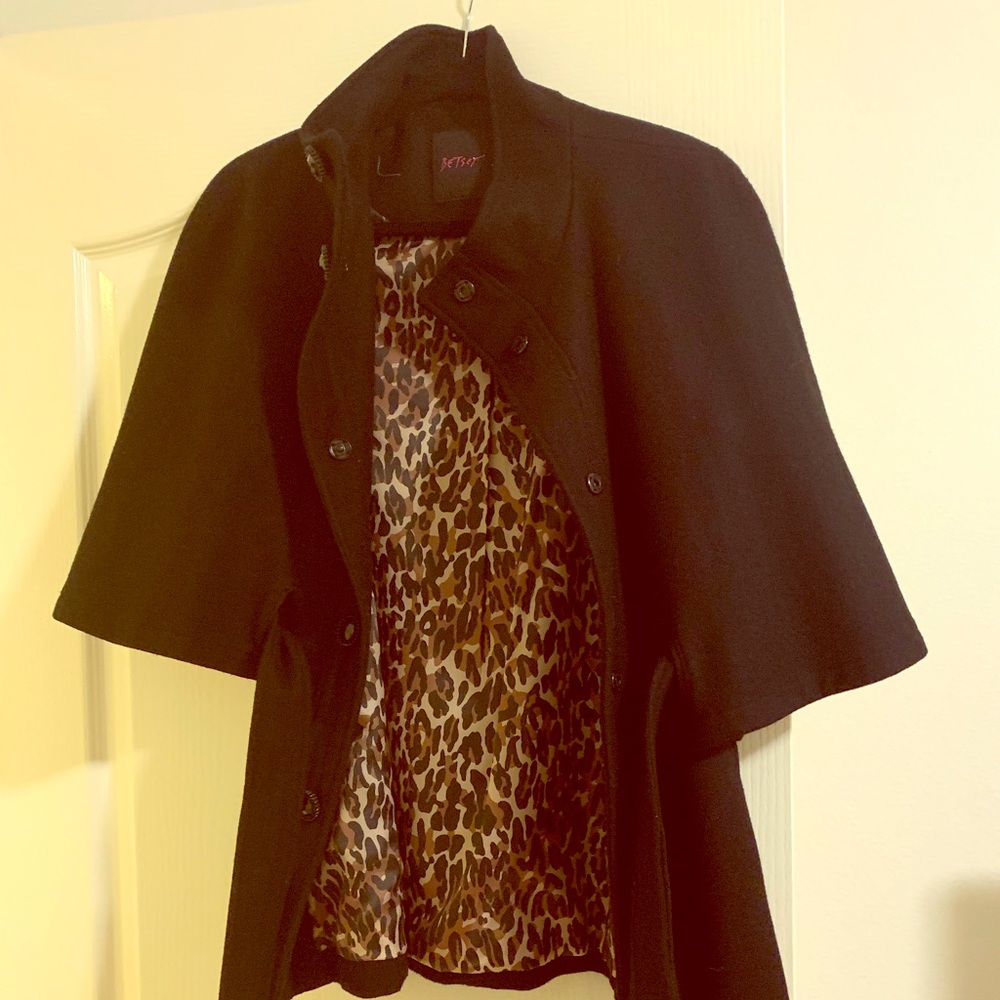 Adorable cheetah lined pea coat